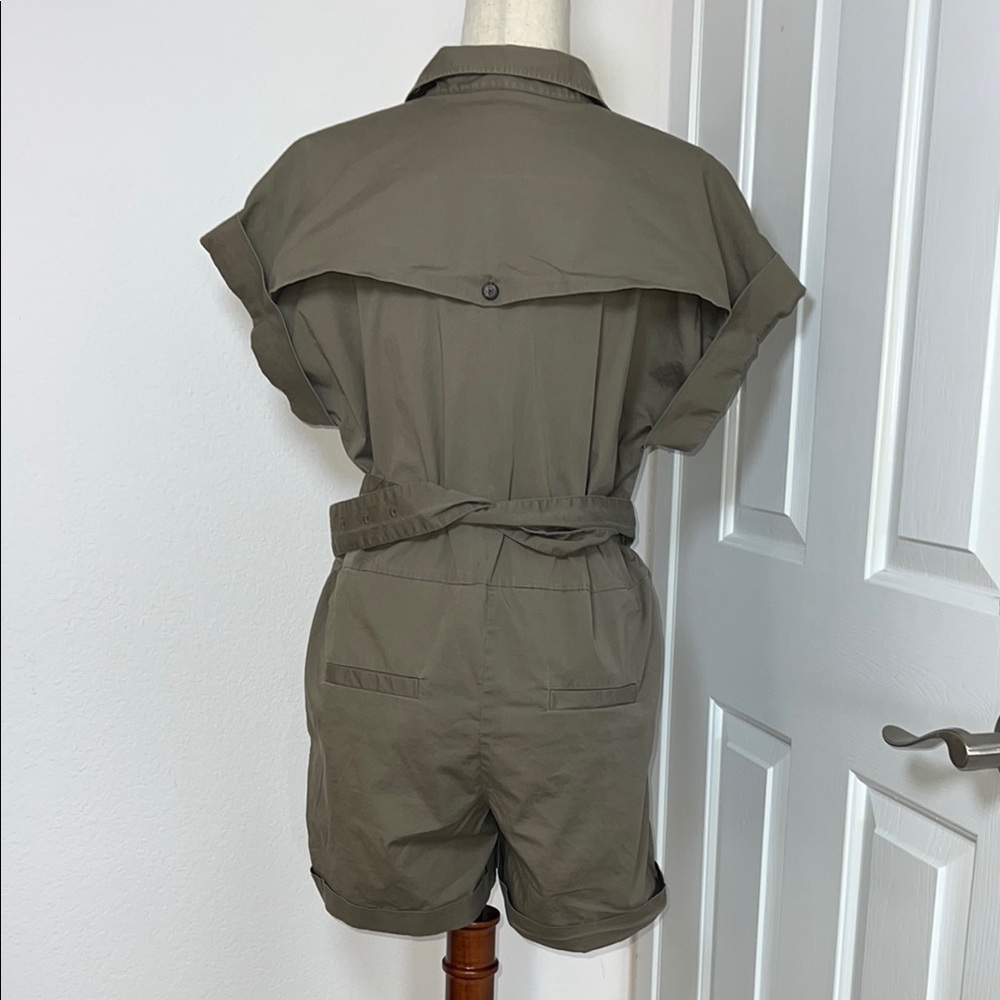 Banana Republic Chic Olive Button-Up Romper with Belt - Picture 11 of 11